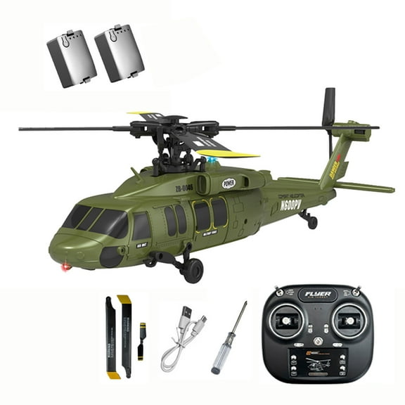 K200 UH-60 BlackHawkk RC Helicopter with Optical Flow Positioning, 2.4G 6CH Brushless Motor Aerobatic RC Helicopter with One-Key Inverted Flight & 3-Speed Stunts - RTF