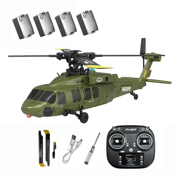 K200 UH-60 One-Key Inverted Flight RC Helicopter with 6-Axis Gyro, 2.4G 6CH Simulation Blackhawk Aerobatic RC Helicopter with Altitude Hold & Optical Flow Positioning for Enthusiasts - RTF