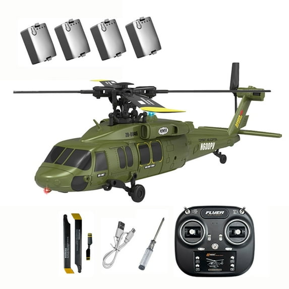 K2000 UH-60 Blackhawk RC Helicopter, 2.4GHz 6 Axis Gyroscope RC Military Helicopter, 6CH RC Aircraft with 3 Speed Mod, Altitude Hold & Optical Flow Positioning for Adults