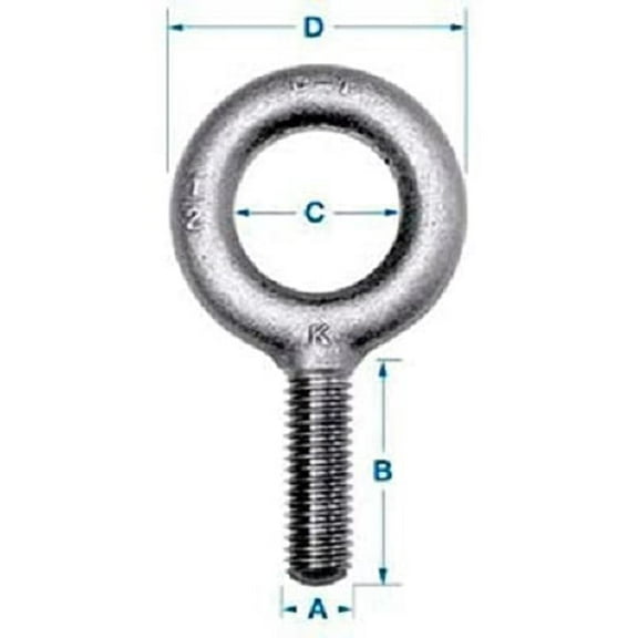 K2023-UNF - 3/8-24 X 1-1/4 Shoulder Pattern Eyebolt Fine Thread, 1EA
