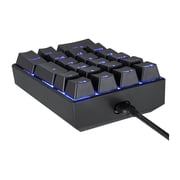 K23 Mini 21-Key Portable Gaming Keypad DIY Programming Extended Layout for Cashier USB- LED Backlit Numeric Keypads - Red Switches