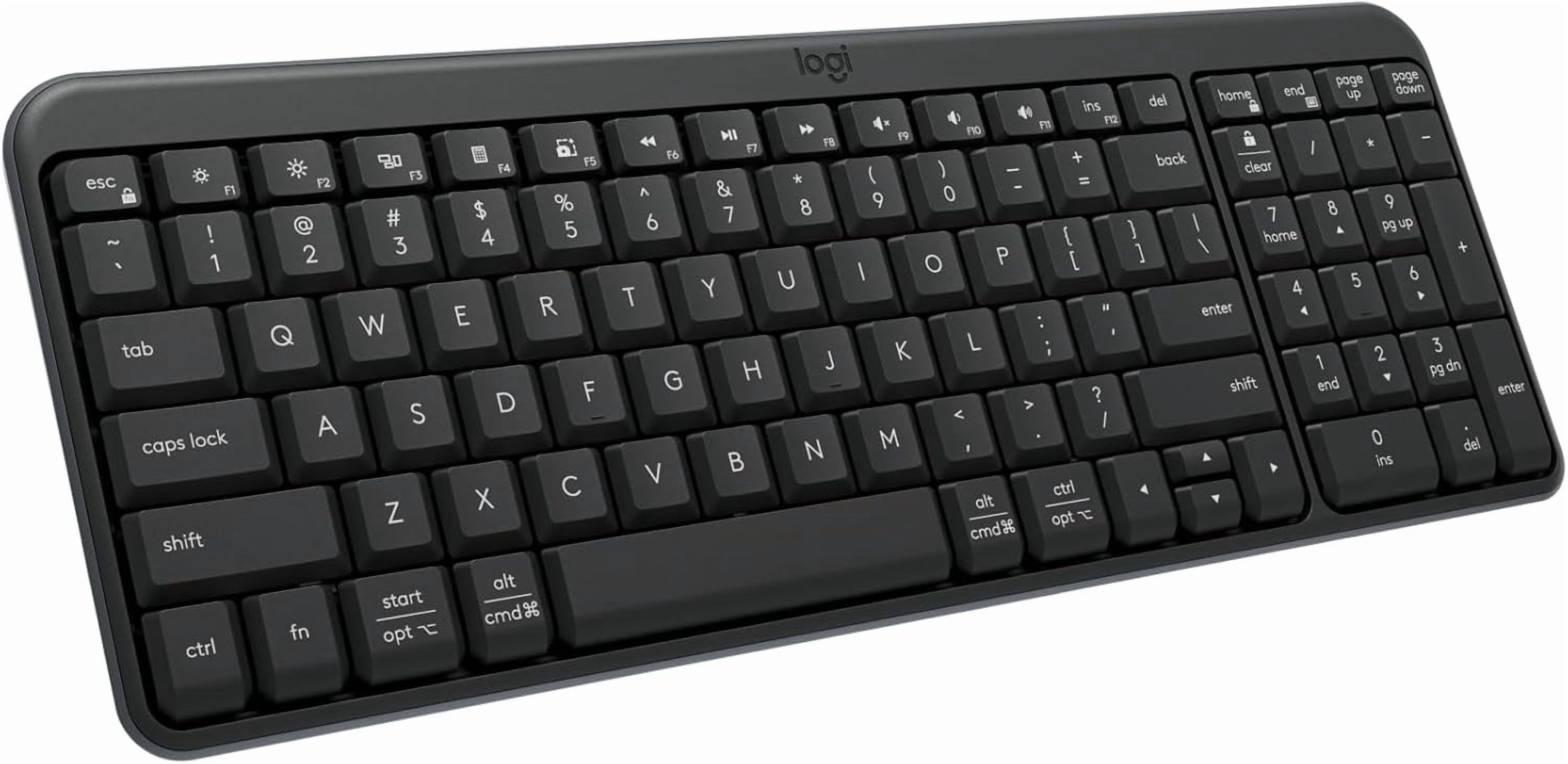 K250 Bluetooth Keyboard with Numpad, Easy Connectivity, Compact Wireless Made Recycled Plastic, Spill-Resistant, Comfortable Keys - Windows/MacOS Graphite