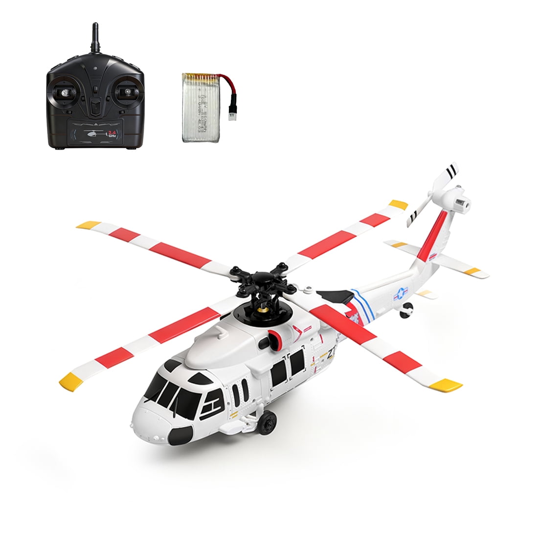 K270 UH-60L BlackHawk RC Helicopter for Adults, 2.4G 4CH 6-Axis Gyro Brushless Military RC Helicopter Model with 4-Paddle Aileronless, Altitude Hold, Optical Flow Positioning, One-Key Takeoff Landing