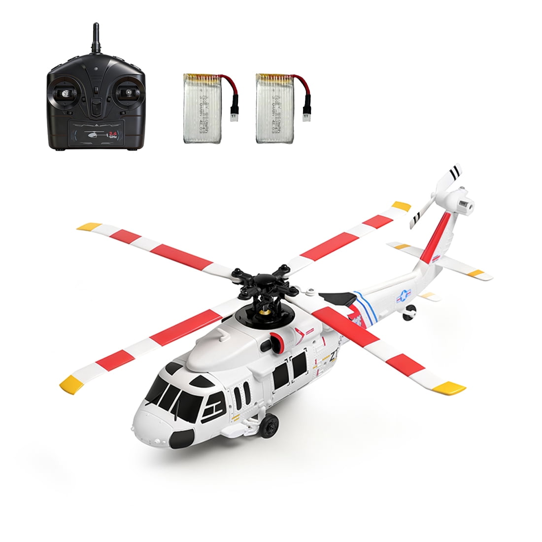 K270 UH-60L BlackHawk RC Helicopter for Adults, 2.4G 4CH 6-Axis Gyro Brushless Military RC Helicopter Model with 4-Paddle Aileronless, Altitude Hold, Optical Flow Positioning, One-Key Takeoff Landing