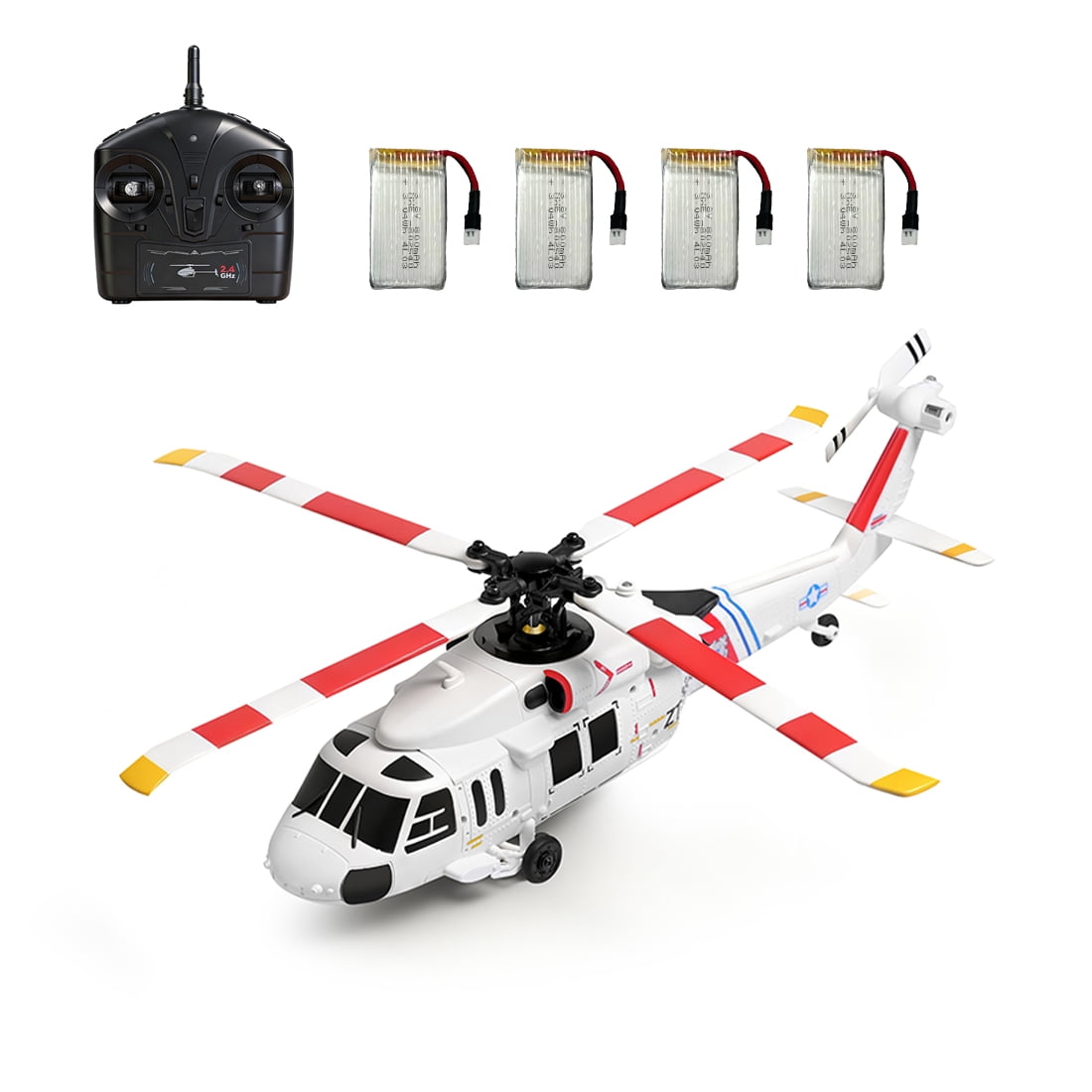 K270 UH-60L BlackHawk RC Helicopter for Adults, 2.4G 4CH 6-Axis Gyro Brushless Military RC Helicopter Model with 4-Paddle Aileronless, Altitude Hold, Optical Flow Positioning, One-Key Takeoff Landing