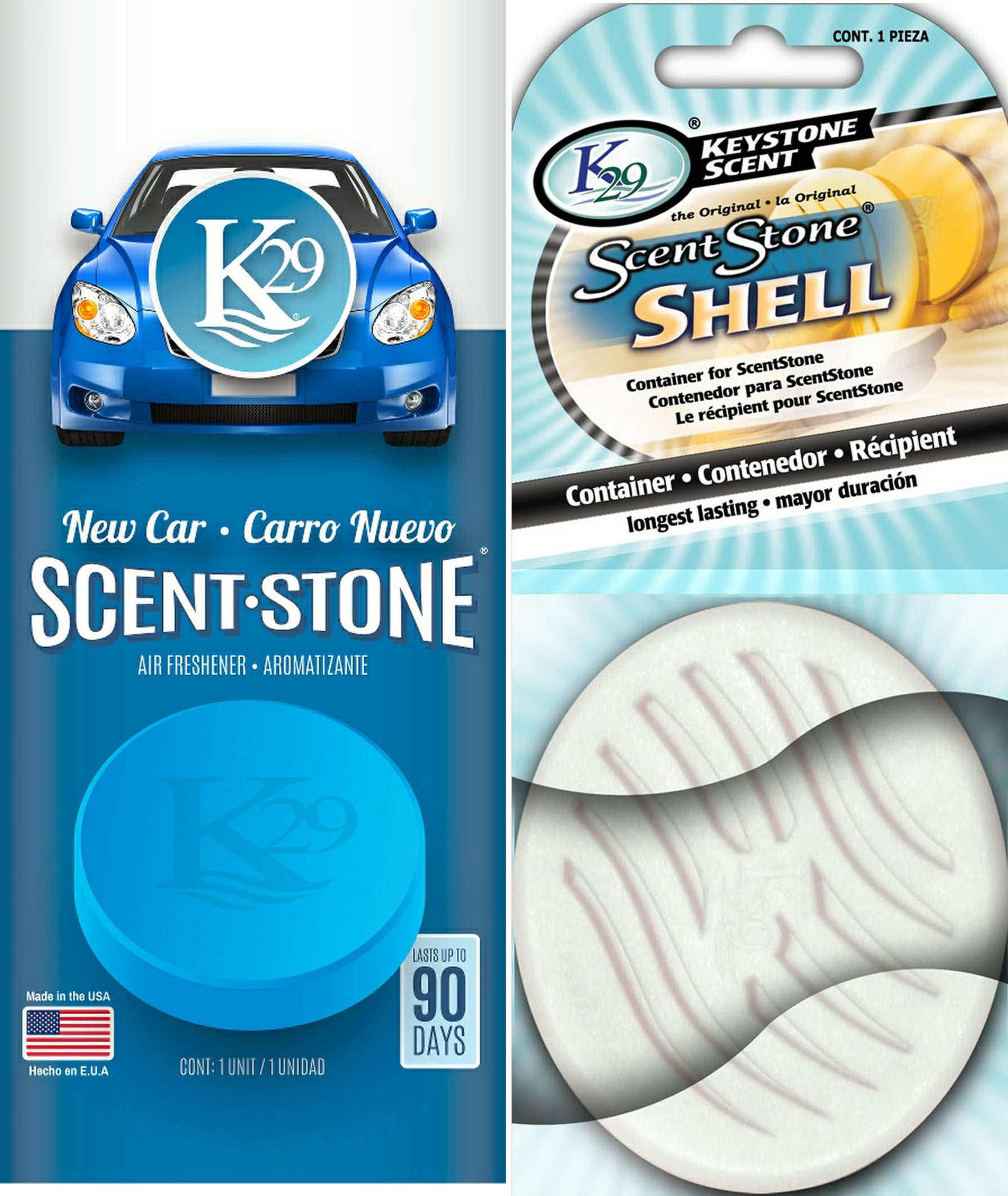 K29 Scent Stones Home and Car Air Freshener with Scent Stone Shell (New Car/Shell)