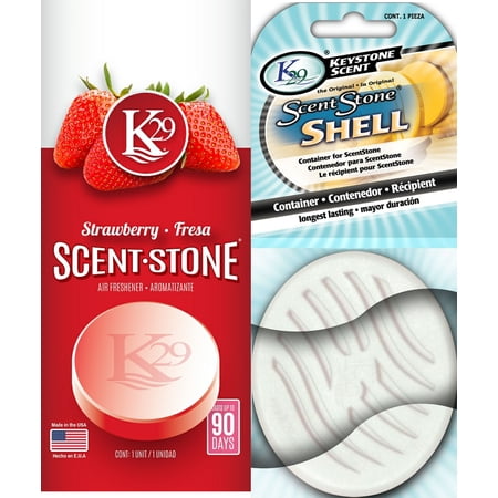 K29 Scent Stones Home and Car Air Freshener with Scent Stone Shell (Strawberry/Shell)