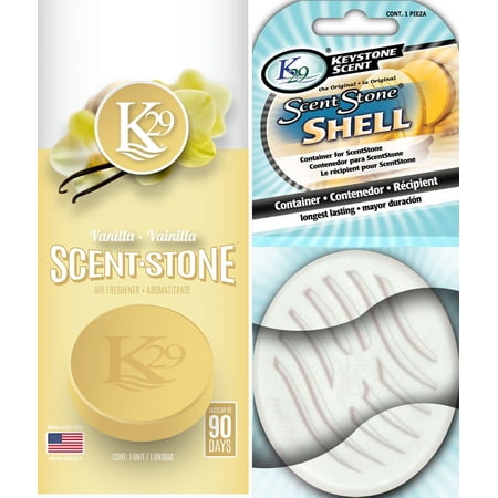 K29 Scent Stones Home and Car Air Freshener with Scent Stone Shell (Vanilla/Shell)