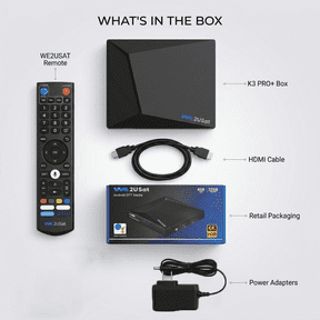 K3 Pro+ Kit with HDMI Cable, Remote, Setup Guide, Power Adapter