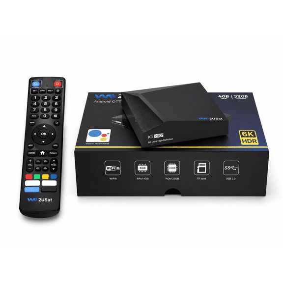 K3 Pro Media Player, Android 12, 4GB RAM+32GB ROM, WiFi 6, Bluetooth Voice Remote