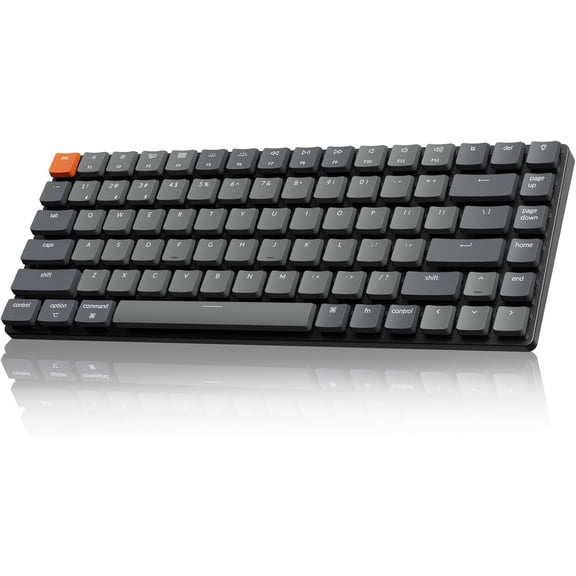 K3 Version 2, 84 Keys Ultra-Slim Wireless Bluetooth/USB Wired Mechanical Keyboard with White LED Backlit, Low-Profile Mechanical Red Switch Compatible with Mac Windows