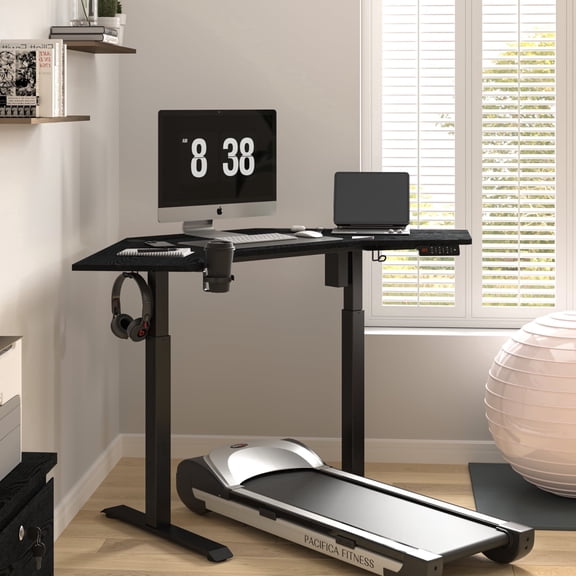 K314 Corner Electric Height Adjustable Standing Desk, Black