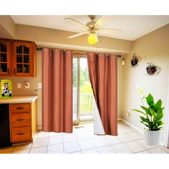 K32 Brick Color 100% Blackout Room Darkening for Bedroom Faux Lined Hotel Quality Silver Grommet Top,Thermal Window Curtain Drapes 95" Length 1 Panel