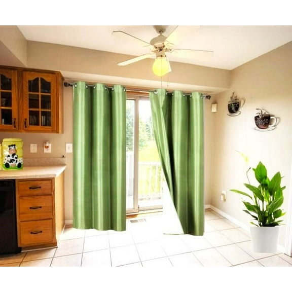 K32 Lime Color 100% Blackout Room Darkening for Bedroom Faux Lined Hotel Quality Silver Grommet Top,Thermal Window Curtain Drapes 95" Length 1 Panel