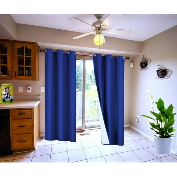 K32 Royal Color 100% Blackout Room Darkening for Bedroom Faux Lined Hotel Quality Silver Grommet Top,Thermal Window Curtain Drapes 95" Length 1 Panel