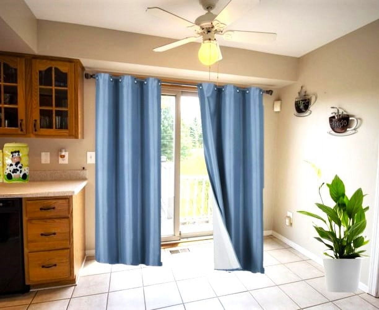 K32 Slate Color 100% Blackout Room Darkening for Bedroom Faux Lined ...