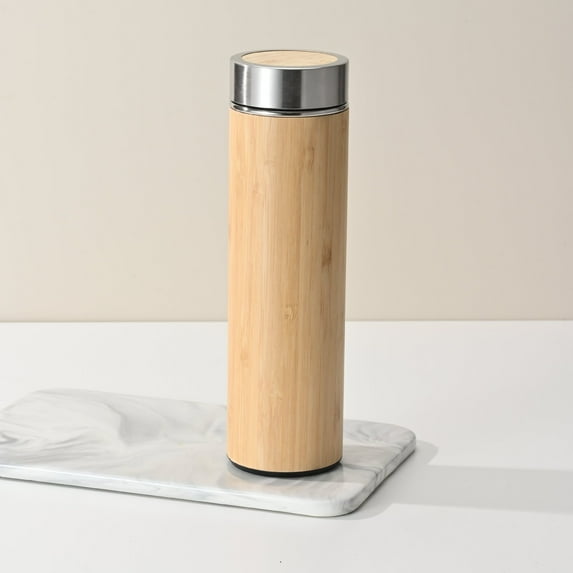 K38 Eco Friendly Insulated Stainless Steel Tea Infuser Wooden Flask Wood Tumbler Thermos Bamboo Water Bottle