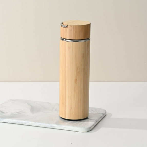 K38 Eco Friendly Insulated Stainless Steel Tea Infuser Wooden Flask Wood Tumbler Thermos Bamboo Water Bottle