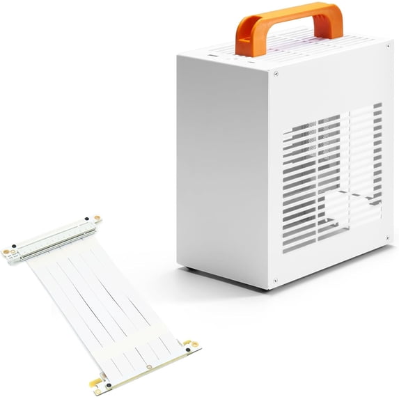 K39 5L Mini ITX Case,Portable SFF Gaming Chassis,White PCIe 3.0 Edition