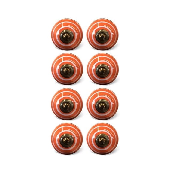 K3996 Knob It - Orange, White & Copper - Pack of 8