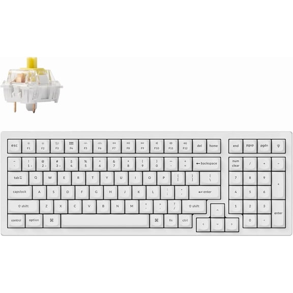 K4 Pro QMK/VIA Mechanical Keyboard, 96% Layout Custom Programmable Gaming Keyboard with White Backlit, Hot-Swappable K Pro Banana for Windows Linux - White