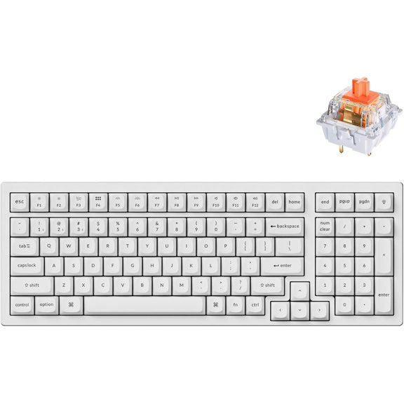 K4 Pro QMK/VIA Mechanical Keyboard, 96% Layout Custom Programmable Gaming Keyboard with White Backlit, Hot-Swappable K Pro Silent Red for Windows Linux - White