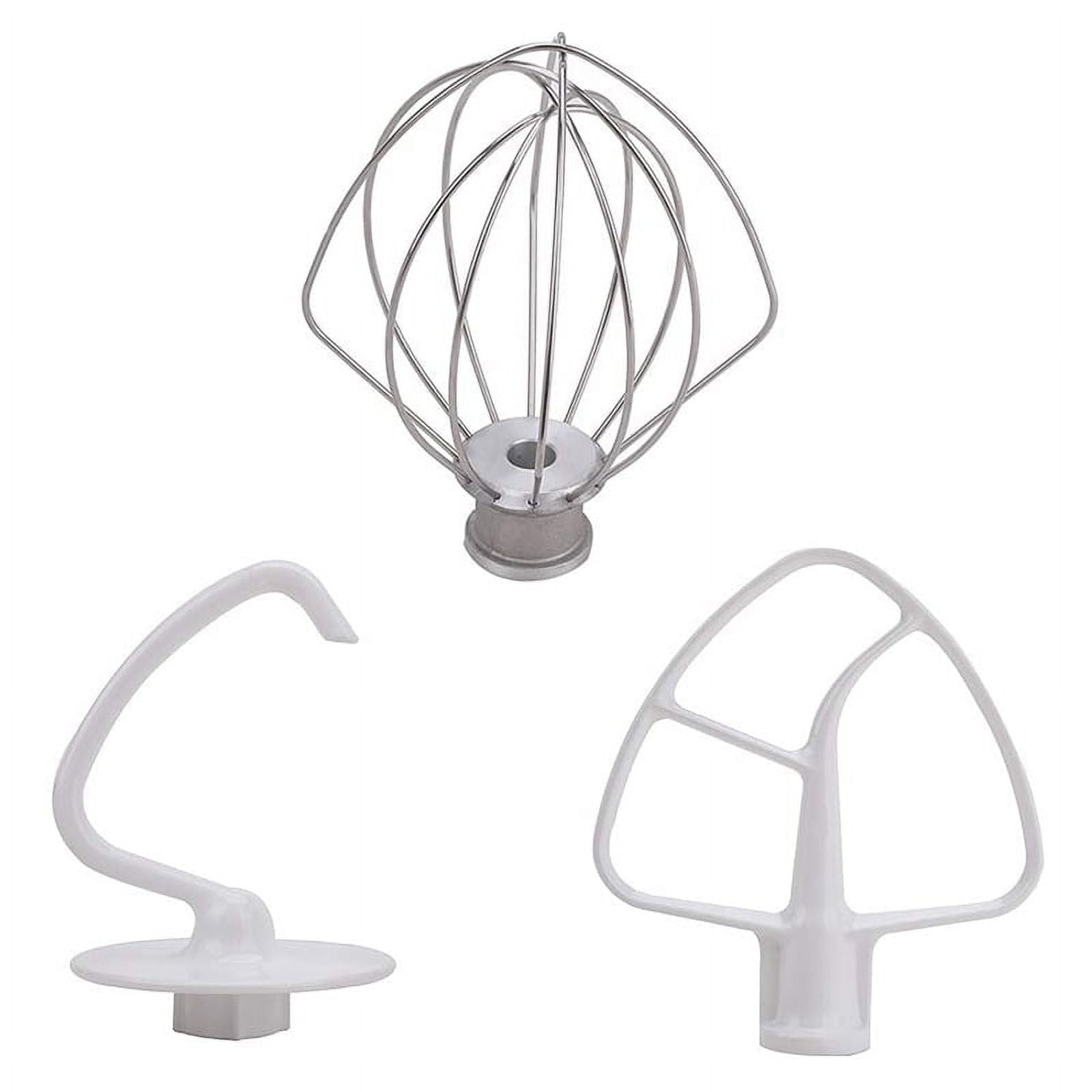 3-teiliges Mixer-Zubehör-Set Für KitchenAid – Drahtpeitsche, Knethaken & Flachklingenpaddel (Edelstahl)