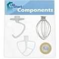 thumbnail image 1 of K45DH Dough Hook & K45B Flat Beater & K45WW Wire Whip & W10112253 Mixer Worm Gear Replacement for Whirlpool KSM154GBQ2LT0 Mixer - Compatible with WPW10674618, W10672617, WP9704329 & W10112253, 1 of 7