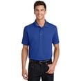 thumbnail image 1 of K497 Mens Poly Charcoal Blend Pique Polo T-Shirt, Royal Blue - Large, 1 of 1