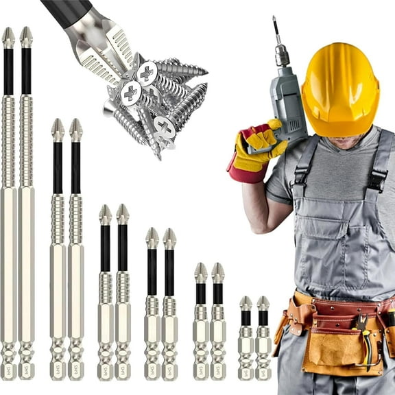 K5 Anti Slip Bit, K5 Impact Resistant Non Slip Bit, 2025 New Anti Slip Ph2 Impact Driver Set, Magnetic Non Slip Screw Driver Bits for Drill, High Magnetic Screwdriver Drill Bit Set