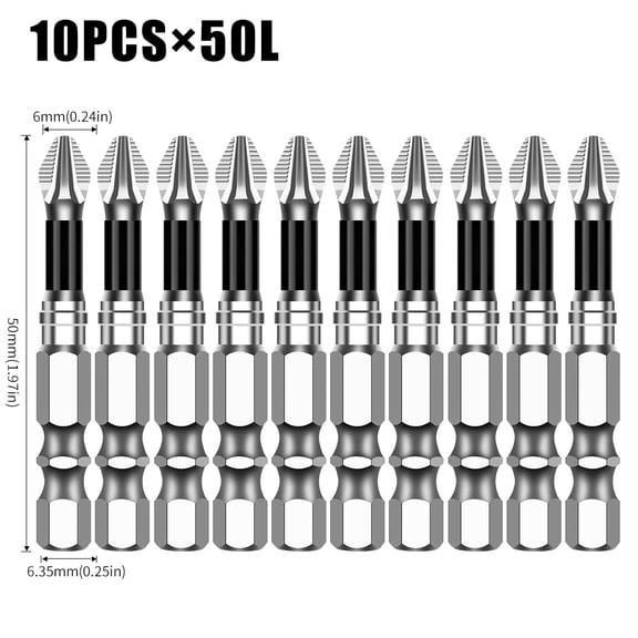 K5 Impact-Resistant and Non-Slip Bit,Impact Driver Bit Set,Titanium Alloy Impact Non-Slip Cross Head,High Magnetic Screwdriver Drill Bit