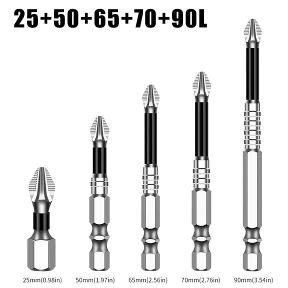 K5 Impact-Resistant and Non-Slip Bit,Impact Driver Bit Set,Titanium Alloy Impact Non-Slip Cross Head,High Magnetic Screwdriver Drill Bit