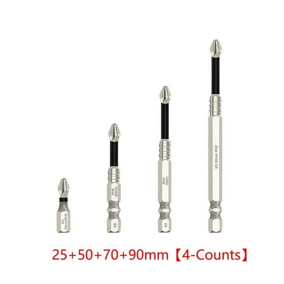 Impact-Resistant and Non-Slip Bit,Impact Driver Bit Set,Titanium Alloy Impact Non-Slip Cross Head,High Magnetic Screwdriver Drill Bit magnetic phillips strong magnetic durability screwdriver antislip