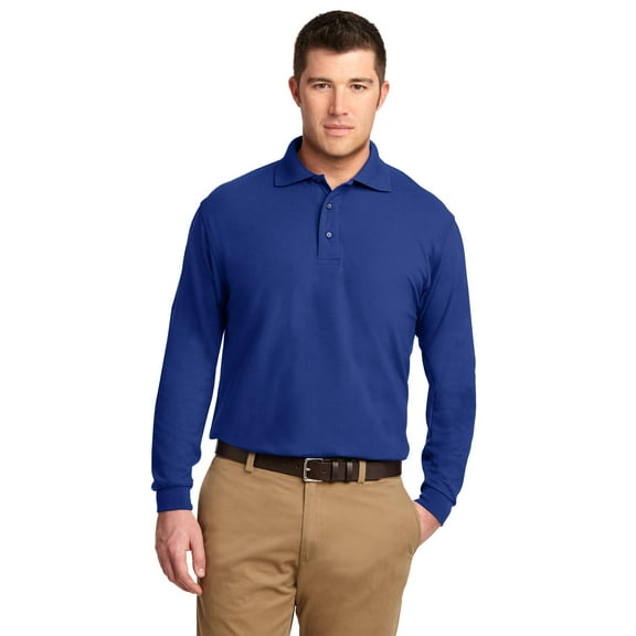 K500LS Port Authority Men's Sport Shirt Long Sleeve Silk Touch Polo
