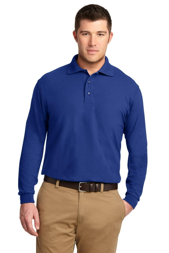 K500LS Port Authority Men's Sport Shirt Long Sleeve Silk Touch Polo