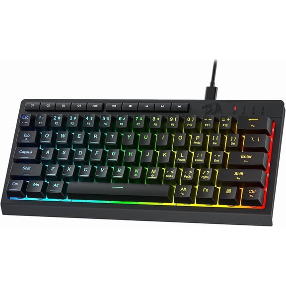K522 60% Wired  Membrane Gaming Keyboard, Compact 61  Linear Mechanical-Feel  Keyboard w/ 4 Extra -Board Macro  & Media Control