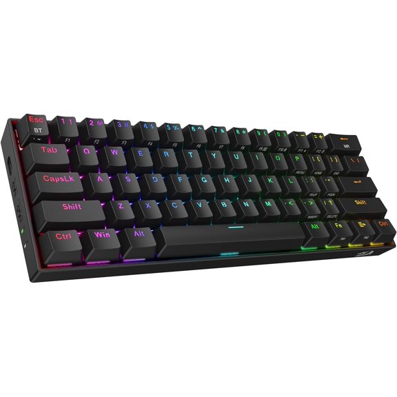 K530 Pro Draconic 60%  RGB Mechanical Keyboard, BT/2.4Ghz/Wired 3-Mode 61  Compact Gaming Keyboard w/Hot-Swap Socket, Free-Mod Plate Mounted PCB & Clicky Blue
