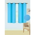 thumbnail image 1 of (K54) Aqua Blue 1 Panel Silver Grommets Window Curtain 3 Layered Thermal Heavy Thick Insulated Blackout Drape Treatment Size 30" Wide X 54" Length, 1 of 5