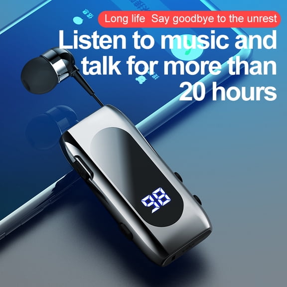 K55 Digital Collar style Bluetooth Earphones with Telescopic Cable for Fast Charging, Vibration Reporting, Selfie Protection, Driving and Cycling