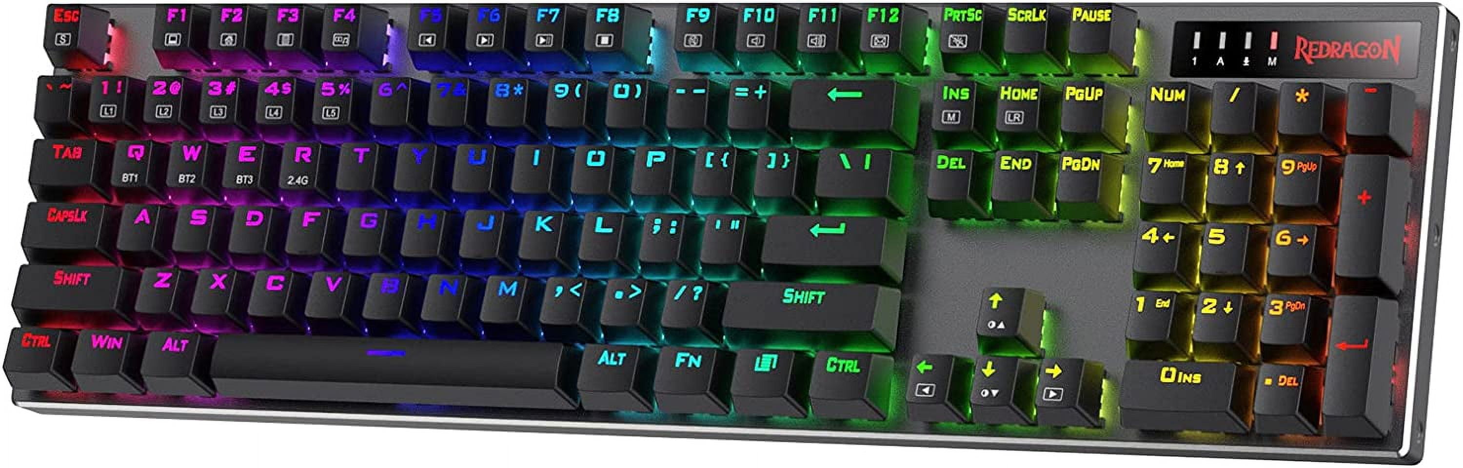 K556 PRO Upgraded Wireless RGB Gaming Keyboard, BT/2.4Ghz Tri-Mode Aluminum Mechanical Keyboard w/No-Lag Connection, Hot-Swap Linear Quiet Red Switch