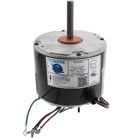 K55HXRRT-3002 - ClimaTek Upgraded 1/4 HP Condenser Fan Motor Fits Nidec