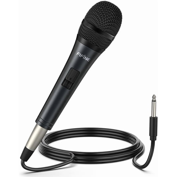 K6 Karaoke Microphone, Dynamic Vocal Microphone for Singing | 6.35MM Wired Handheld Mic with On and Off Switch, 14.8ft Detachable Cable for Speaker, Audio Mixer/Interface