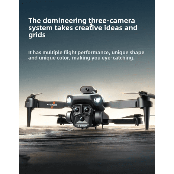 K6 MAX 4K Quadcopter Drone Optical Flow Positioning Three-Camera Remote Control Aircraft Obstacle Avoidance