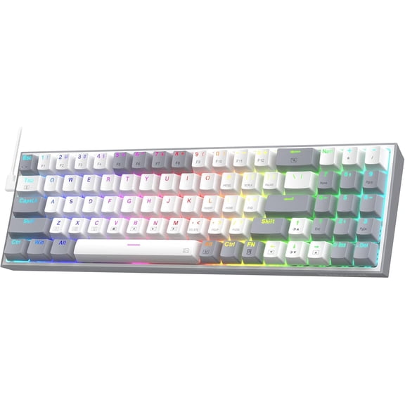 K628 Pollux 75% Wired RGB Gaming Keyboard, 78 Compact Mechanical Keyboard w/ Hot-Swap Socket, Free-Mod Plate Mounted PCB & Dedicated Arrow , Quiet Red