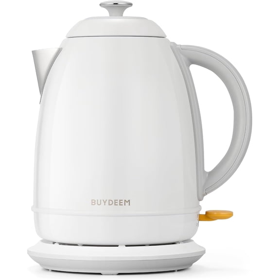 K640 Stainless Steel Electric Tea Kettle with Auto Shut-Off and Boil Dry Protection, 1.7 Liter Cordless Hot Water Boiler with Swivel Base, 1440W, Arctic White