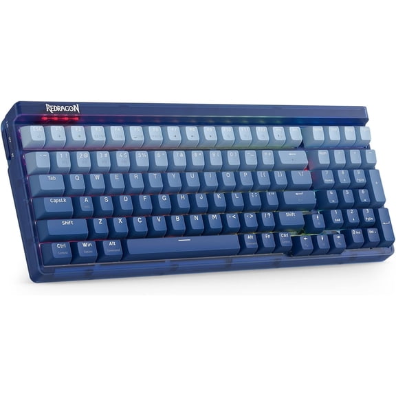 K656 PRO 3-Mode Wireless RGB Gaming Keyboard, 100 Keys Mechanical Keyboard w/Translucent Board, Hot-Swappable Socket, Sound Absorbing Foam & Custom Tactile Switch, Gradient BlueMade