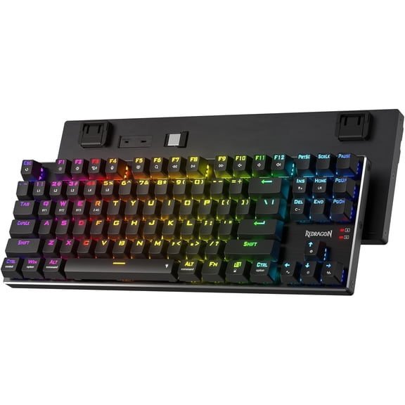 K660RGB-PRO (K556 TKL) Wireless Gaming Keyboard, 80% 87 Keys BT/2.4Ghz Tri-Mode Aluminum Mechanical Keyboard w/Mac Function Keys, Hot-Swap Sockets & Noise Absorbing Form, Red Switch