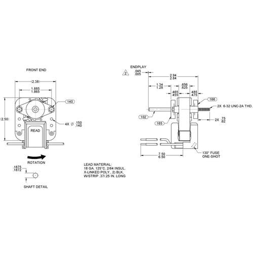 K670 Bathroom Fan Replacement Electric Motor Kit With Fan Blades 115V