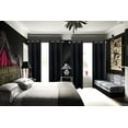 thumbnail image 1 of K68 BLACK Blackout Window Curtains 84" inches Long Panels Top Grommets Light Blocking for Bedroom ,Sliding Door Home Décor, 1 of 7