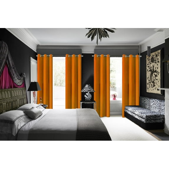 K68 BRICK Blackout Window Curtains 84" inches Long Panels Top Grommets Light Blocking for Bedroom ,Sliding Door Home Décor